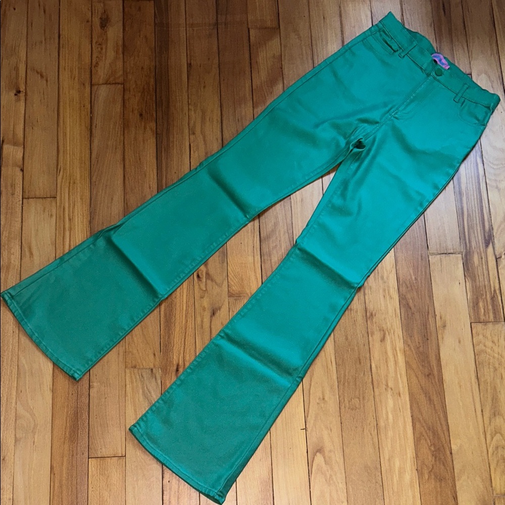 Women's Green High-Rise Straight-Leg Pants - Picture 3 of 4